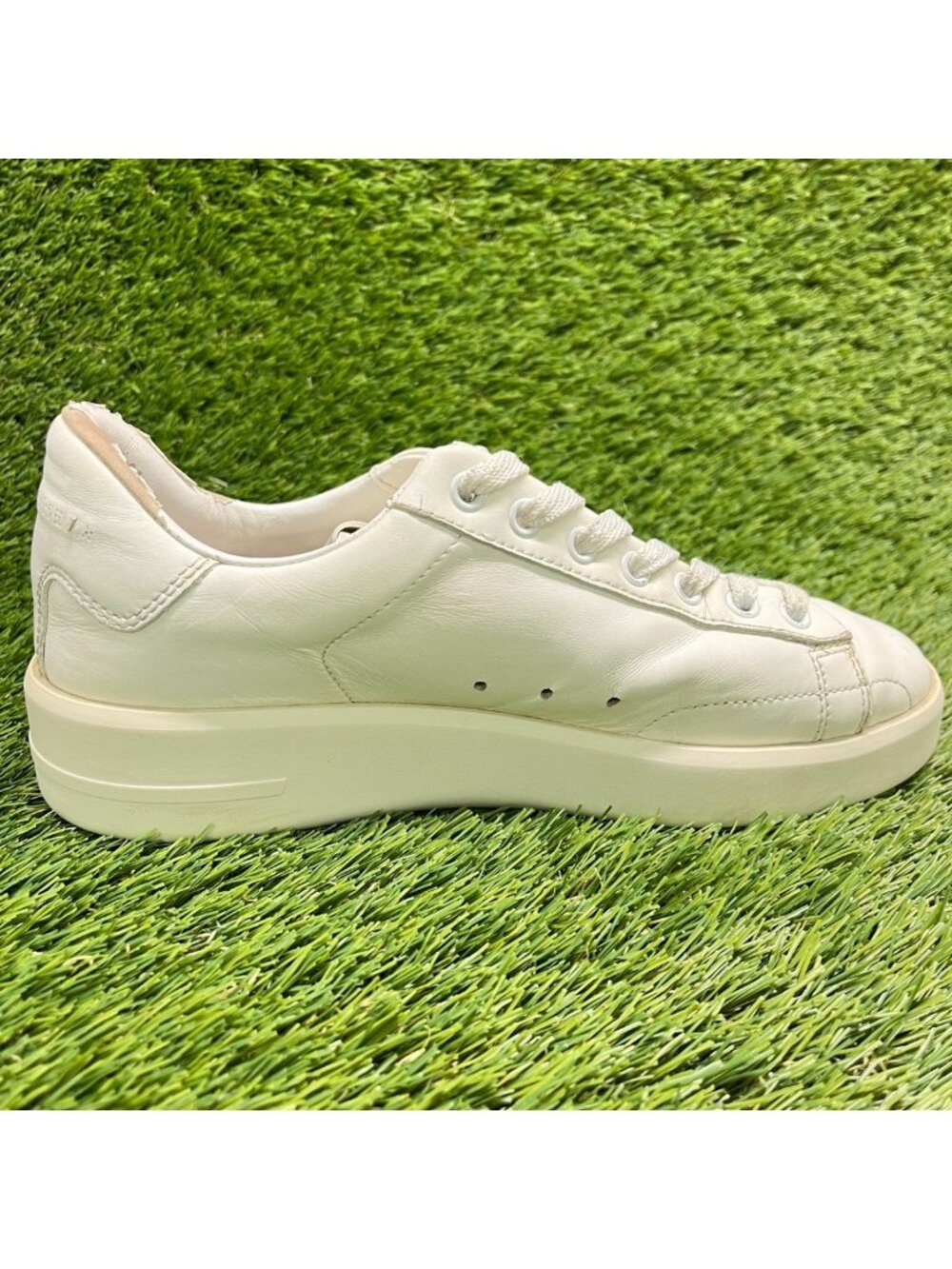 Golden Goose Purestar Womens Size 7 Ivory Athletic Lifestyle Shoes Sneakers - Picture 6 of 10